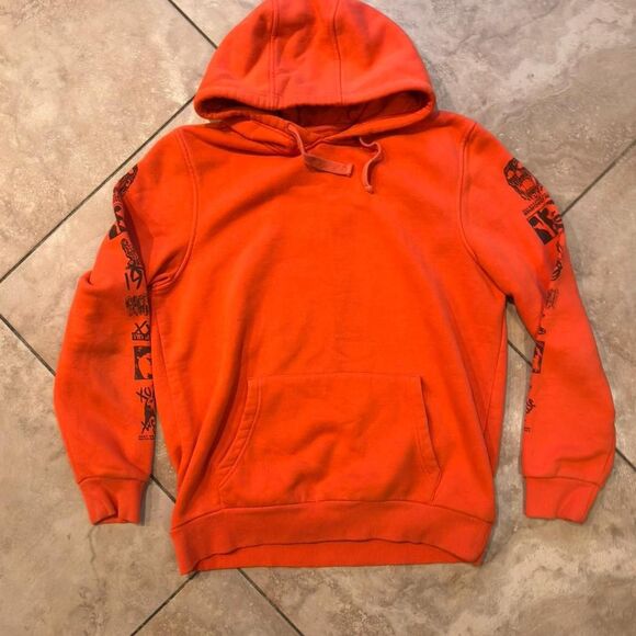 XO The Weeknd Orange Graphic Hoodie Sz S — Rare Tour-Style Streetwear Sweatshirt - Picture 2 of 3